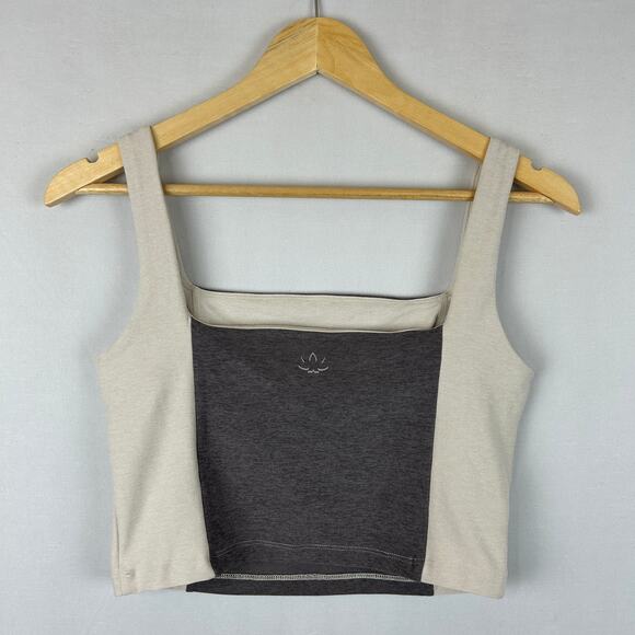 Beyond Yoga Spacedye Vitality Cropped Tank Square Neck Green/White Womens Size M - Picture 4 of 10